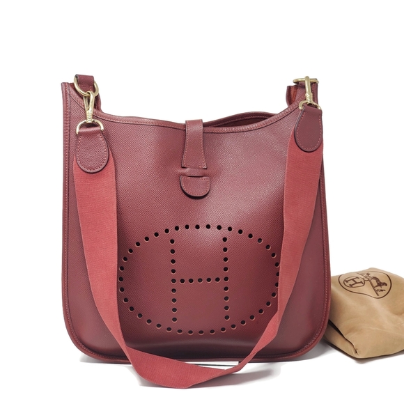 Hermes Handbags - Auth Hermes EveIyne GM Reds Veau epson Crossbody